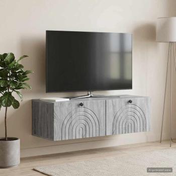 ARDEBO.de - Wandmontierter TV-Schrank Graues Sonoma 99 x 41 x 30 cm