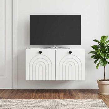 Wandmontierter TV-Schrank Hochglanz Weiß 59,5 x 31 x 30 cm