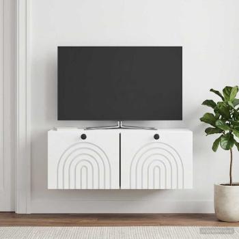 Wandmontierter TV-Schrank Hochglanz Weiß 78,5 x 31 x 30 cm
