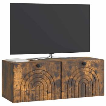 Wandmontierter TV-Schrank Geräucherte Eiche 78,5 x 31 x 30 cm