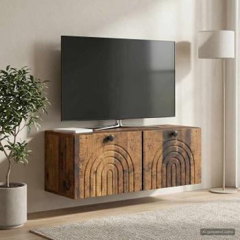 ARDEBO.de - Wandmontierter TV-Schrank Altholz 78,5 x 31 x 30 cm