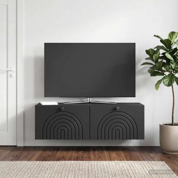 Wandmontierter TV-Schrank Schwarz 98 x 31 x 30 cm Holzwerkstoff
