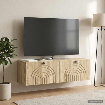 ARDEBO.de - Wandmontierter TV-Schrank Sonoma-Eiche 98 x 31 x 30 cm