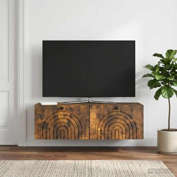 ARDEBO.de - Wandmontierter TV-Schrank Geräucherte Eiche 98 x 31 x 30 cm