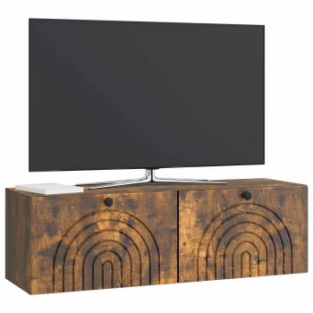 Wandmontierter TV-Schrank Geräucherte Eiche 98 x 31 x 30 cm