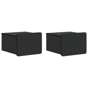 Wandmontierter Nachttisch 2 stk. Schwarz 33 x 34,5 x 24 cm