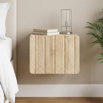 ARDEBO.de - Wandmontierter Nachttisch Sonoma-Eiche 33 x 34,5 x 24 cm
