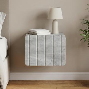 ARDEBO.de - Wandmontierter Nachttisch Betongrau 33 x 34,5 x 24 cm