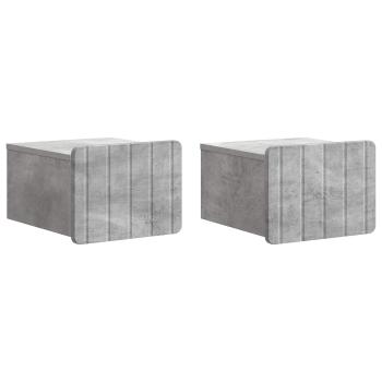 Wandmontierter Nachttisch 2 stk. Betongrau 33 x 34,5 x 24 cm