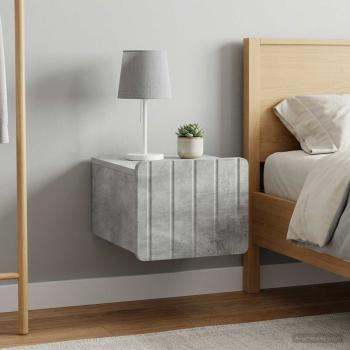 Wandmontierter Nachttisch 2 stk. Betongrau 33 x 34,5 x 24 cm