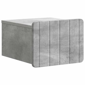Wandmontierter Nachttisch 2 stk. Betongrau 33 x 34,5 x 24 cm