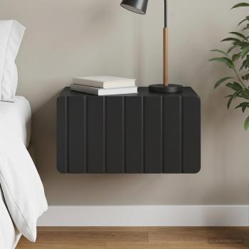 ARDEBO.de - Wandmontierter Nachttisch Schwarz 49 x 34,5 x 24 cm