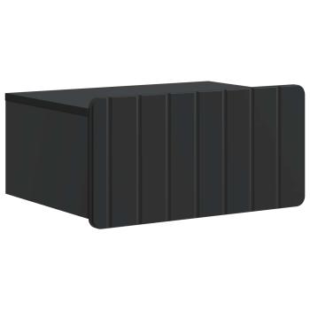 Wandmontierter Nachttisch Schwarz 49 x 34,5 x 24 cm