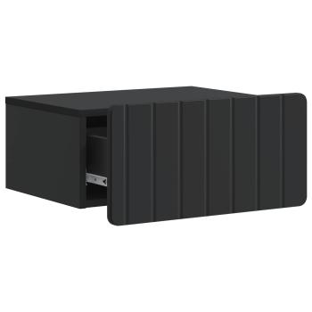 Wandmontierter Nachttisch Schwarz 49 x 34,5 x 24 cm