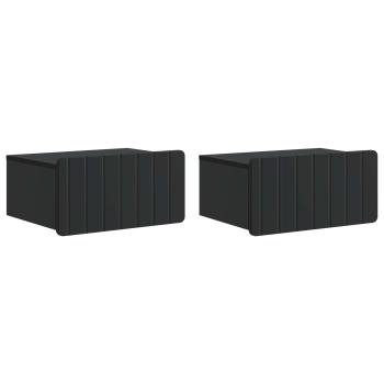Wandmontierter Nachttisch 2 stk. Schwarz 49 x 34,5 x 24 cm