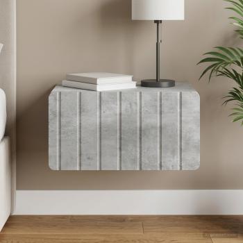 ARDEBO.de - Wandmontierter Nachttisch Betongrau 49 x 34,5 x 24 cm