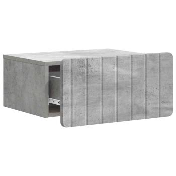 Wandmontierter Nachttisch Betongrau 49 x 34,5 x 24 cm