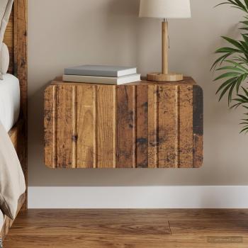 ARDEBO.de - Wandmontierter Nachttisch Altholz 49 x 34,5 x 24 cm