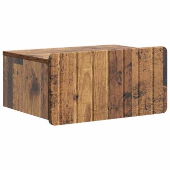 Wandmontierter Nachttisch Altholz 49 x 34,5 x 24 cm
