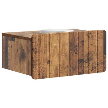 Wandmontierter Nachttisch Altholz 49 x 34,5 x 24 cm