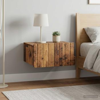 ARDEBO.de - Wandmontierter Nachttisch 2 stk. Altholz 49 x 34,5 x 24 cm