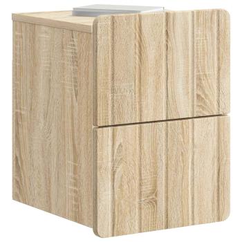 Wandmontierter Nachttisch 2 Stk. Sonoma-Eiche 33 x 34,5 x 43 cm