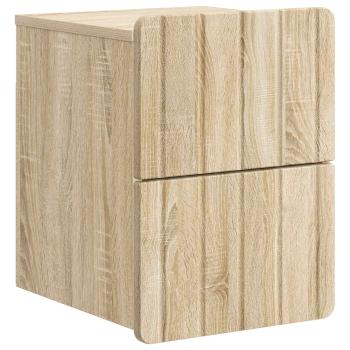 Wandmontierter Nachttisch 2 Stk. Sonoma-Eiche 33 x 34,5 x 43 cm