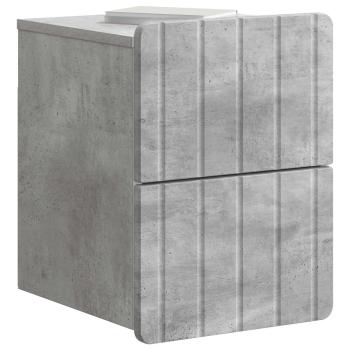 Wandmontierter Nachttisch Betongrau 33 x 34,5 x 43 cm