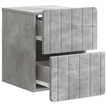 Wandmontierter Nachttisch Betongrau 33 x 34,5 x 43 cm