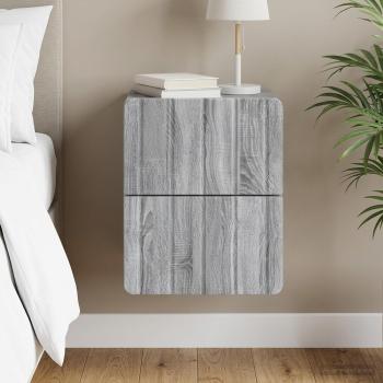 ARDEBO.de - Wandmontierter Nachttisch Sonoma-Grau 33 x 34,5 x 43 cm