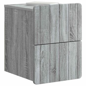 Wandmontierter Nachttisch 2 Stk. Sonoma-Grau 33 x 34,5 x 43 cm