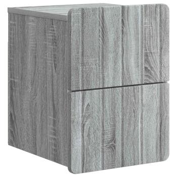 Wandmontierter Nachttisch 2 Stk. Sonoma-Grau 33 x 34,5 x 43 cm