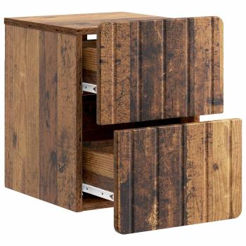 Wandmontierter Nachttisch Altholz 33 x 34,5 x 43 cm
