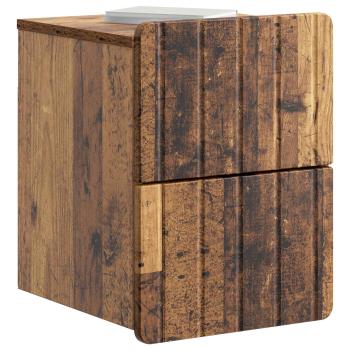 Wandmontierter Nachttisch 2 Stk. Altholz 33 x 34,5 x 43 cm