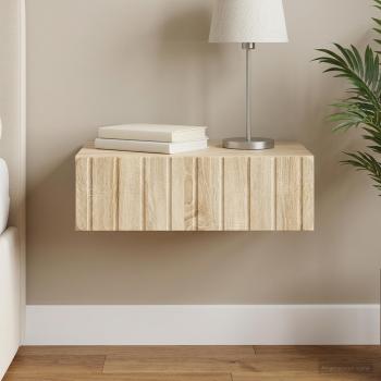 ARDEBO.de - Wandmontierter Beistelltisch Sonoma-Eiche 59 x 34,5 x 17 cm