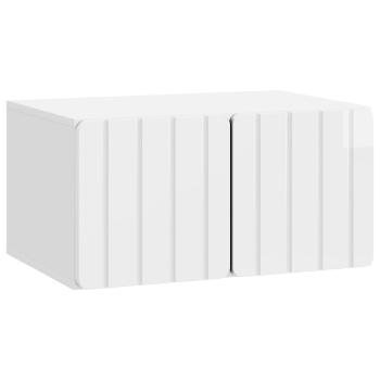 Wandmontierter TV-Schrank 59,5 x 41 x 30 cm Hochglanz Weiß