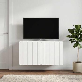 Wandmontierter TV-Schrank 59,5 x 41 x 30 cm Hochglanz Weiß