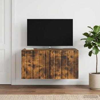 ARDEBO.de - Wandmontierter TV-Schrank 59,5 x 41 x 30 cm Raucheiche