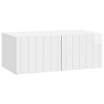 Wandmontierter TV-Schrank 78,5 x 41 x 30 cm Hochglanz Weiß