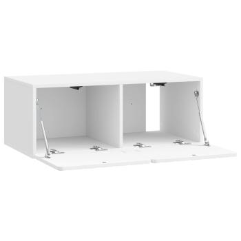 Wandmontierter TV-Schrank 78,5 x 41 x 30 cm Hochglanz Weiß