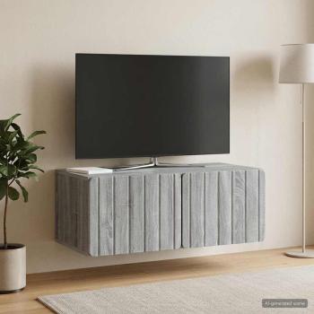 ARDEBO.de - Wandmontierter TV-Schrank 78,5 x 41 x 30 cm Sonoma-Grau