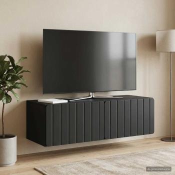 ARDEBO.de - Wandmontierter TV-Schrank 98 x 41 x 30 cm Schwarz Holzwerkstoff