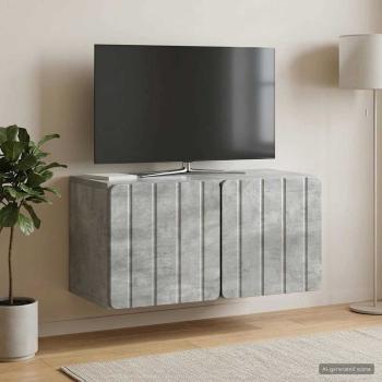 ARDEBO.de - Wandmontierter TV-Schrank 59,5 x 31 x 30 cm Betongrau