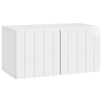 Wandmontierter TV-Schrank 59,5 x 31 x 30 cm Hochglanz Weiß