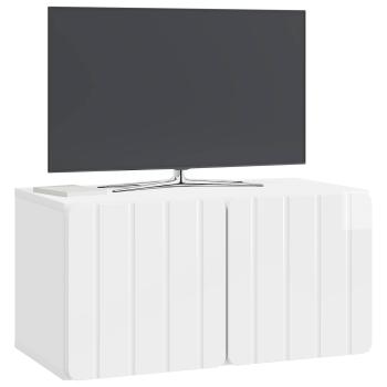 Wandmontierter TV-Schrank 59,5 x 31 x 30 cm Hochglanz Weiß