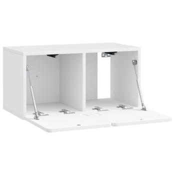 Wandmontierter TV-Schrank 59,5 x 31 x 30 cm Hochglanz Weiß