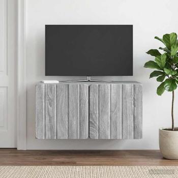 ARDEBO.de - Wandmontierter TV-Schrank 59,5 x 31 x 30 cm Sonoma-Grau