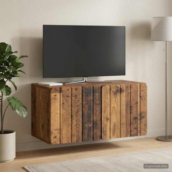 ARDEBO.de - Wandmontierter TV-Schrank 59,5 x 31 x 30 cm Altholz