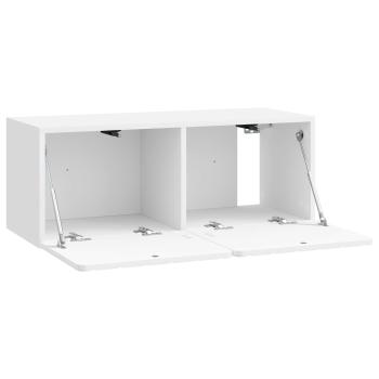 Wandmontierter TV-Schrank 78,5 x 31 x 30 cm Hochglanz Weiß