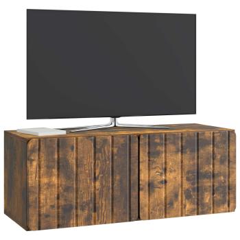 Wandmontierter TV-Schrank 78,5 x 31 x 30 cm Raucheiche